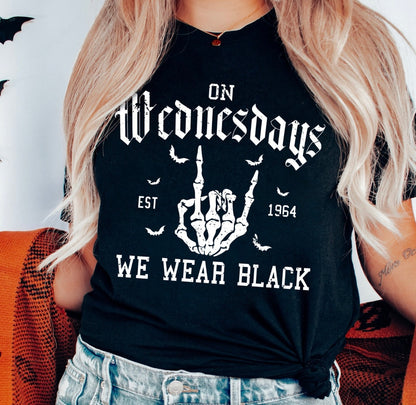 Wednesday's we wear Black Skull Shirt