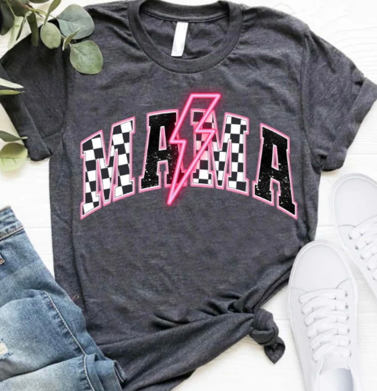 Checkered Mama Pink Shirt